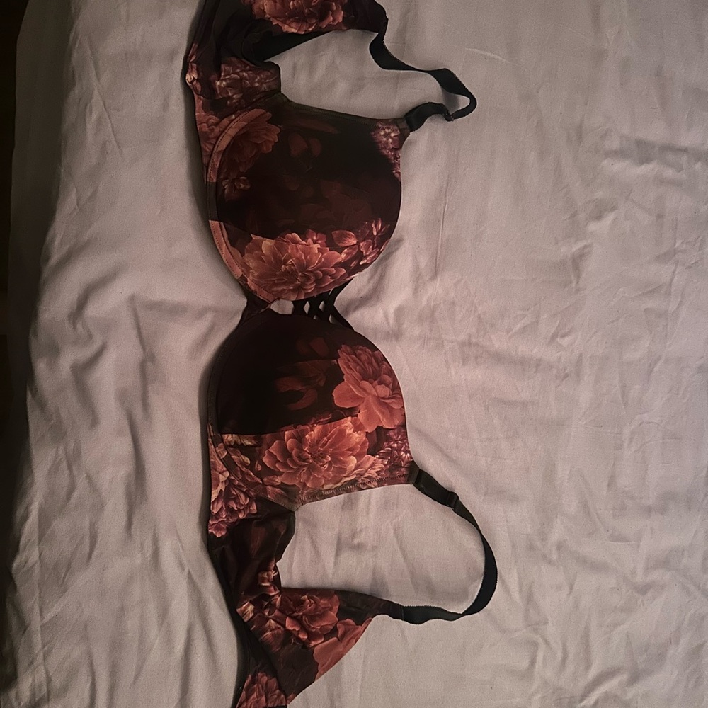 Torrid Floral Black and Pink Women's Bra